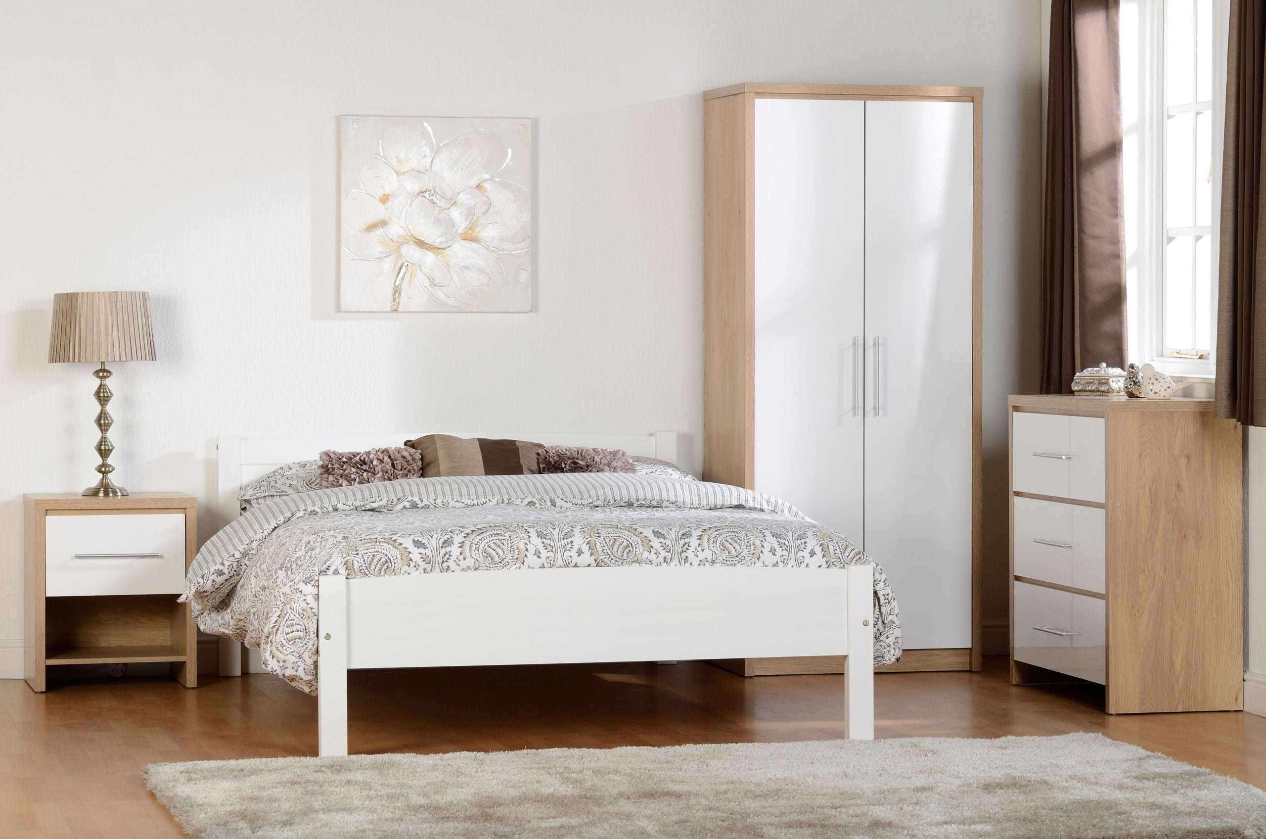 AMBER 4'6" BED Frame in White