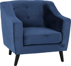 Ashley 1 Seater Sofa Blue Velvet