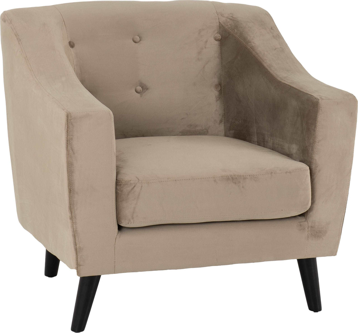 Ashley 1 Seater Sofa Chair Upholstered in Oyster Velvet Fabric