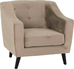 Ashley 1 Seater Sofa Chair Upholstered in Oyster Velvet Fabric