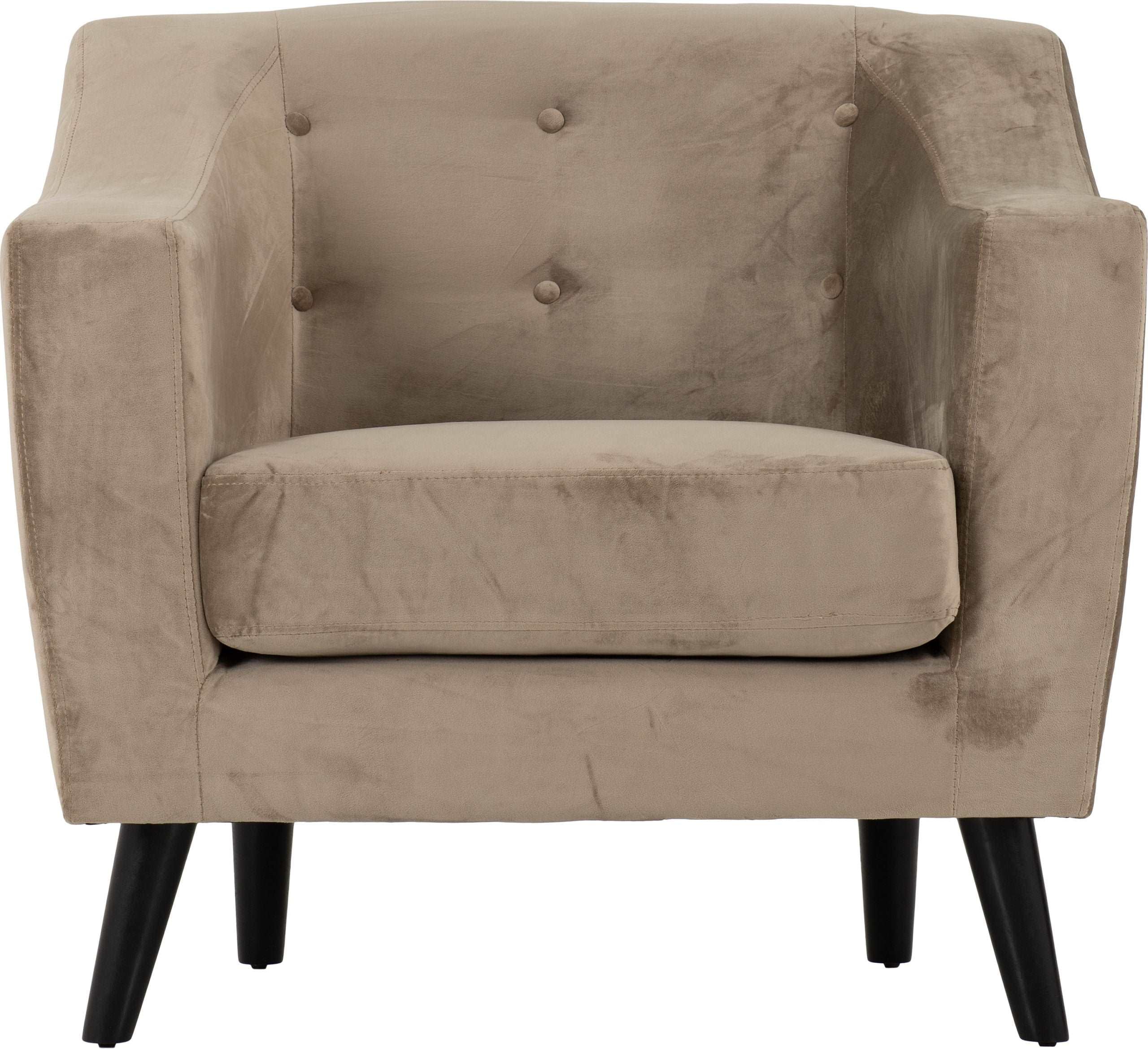 Ashley 1 Seater Sofa Chair Upholstered in Oyster Velvet Fabric