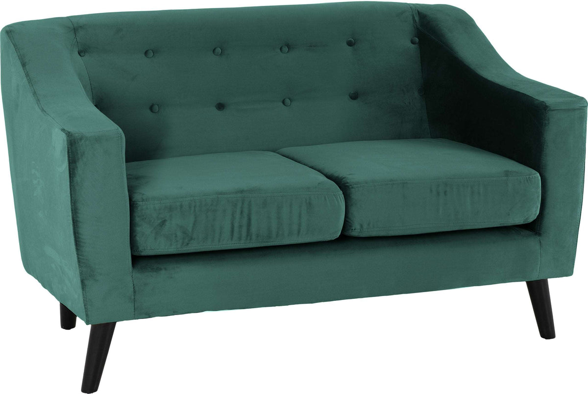 Ashley 2 Seater Sofa Green Velvet Fabric