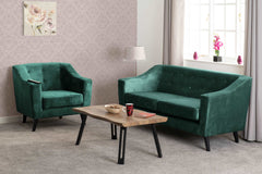 Ashley 2 Seater Sofa Green Velvet Fabric