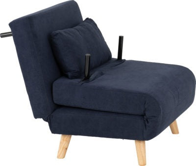 Astoria Single Chair Bed in Navy Blue Fabric