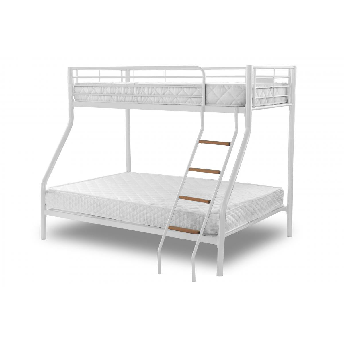 Alexa Triple Bunk - White with 2 Mattresses