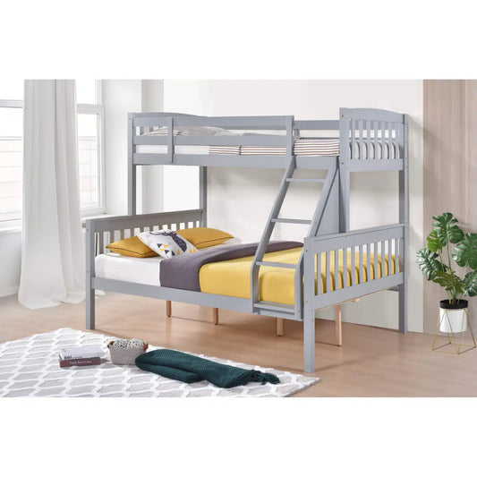 Ashbrook Solid Wood Triple Bunk Bed Grey