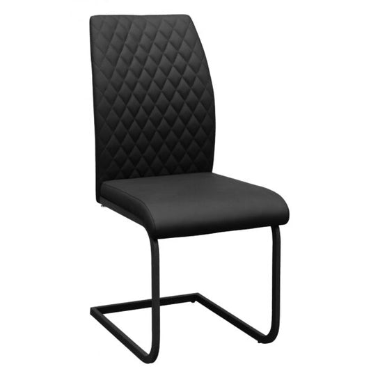 Austin PU Dining Chair with Metal legs - Black