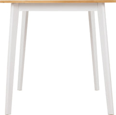 Balfour Dining Set Table and 4 Chairs in White and Oak Effect with Grey Fabric