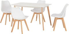 Bendal Dining Table in White and Beech Finish