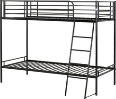 Brandon 3' Bunk Bed/2 x Mattresses in Black flat-packed for easy home assembly