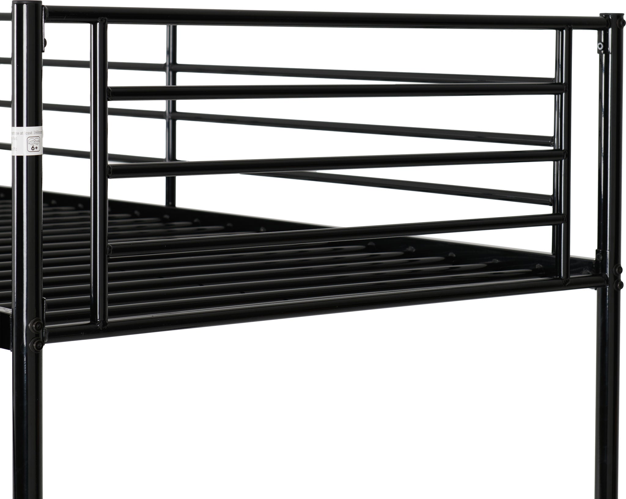 Brandon 3' Bunk Bed/2 x Mattresses in Black flat-packed for easy home assembly