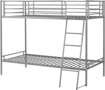 Brandon 3' Bunk Bed in SILVER Mattresses included
