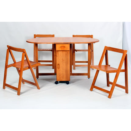 Butterfly Dining Set with 4 Chairs Oak