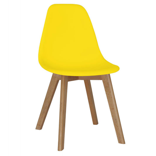 Belgium Plastic (PP) Chairs with Solid Beech Legs - Yellow