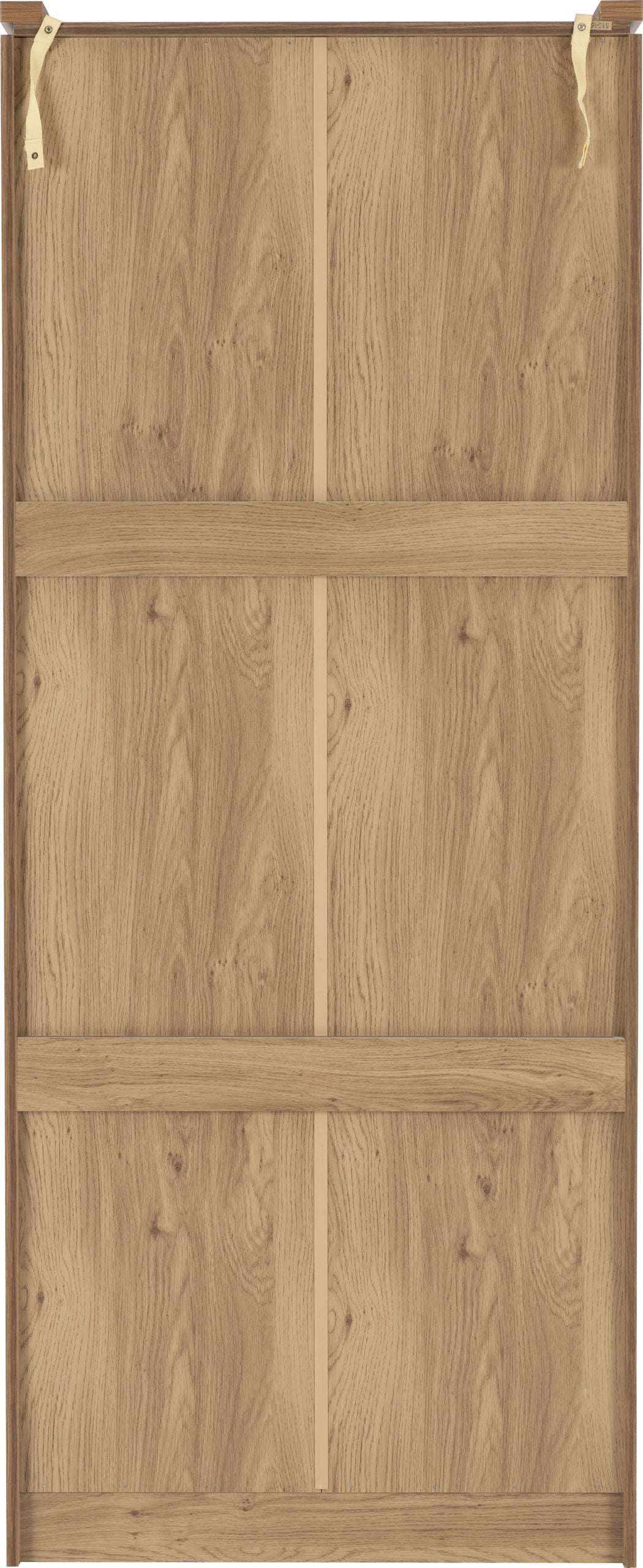 Charles 2 Door 2 Drawer Wardrobe in Oak Veneer with Dark Walnut Trim