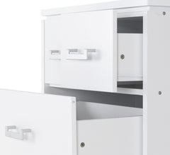 Charles 3+2 Drawer Chest in White MDF
