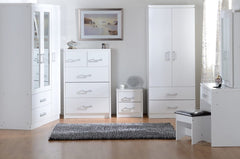 Charles 3+2 Drawer Chest in White MDF