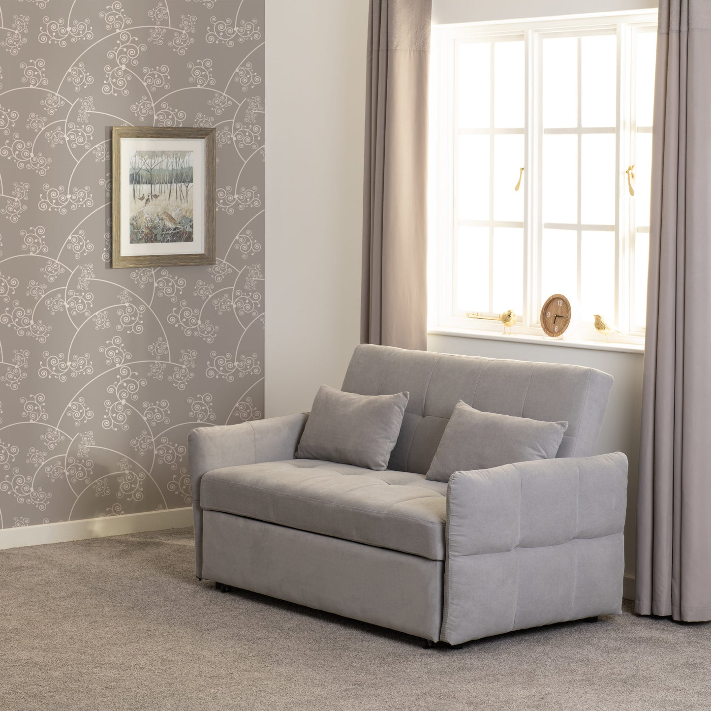 Chelsea Sofa Bed Silver- Grey