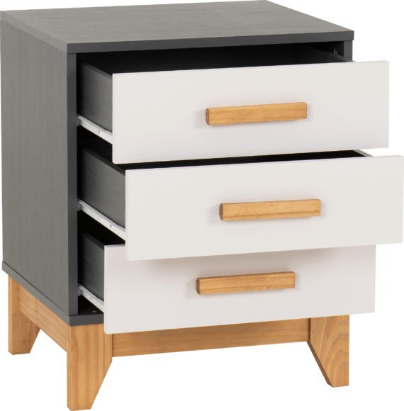 Cleveland 3 Drawer Bedside