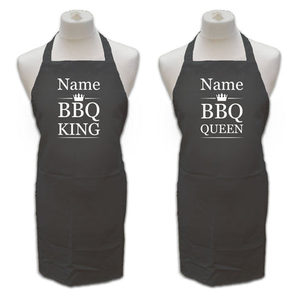 Personalised Black Apron with Name - BBQ King/Queen
