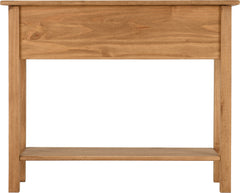 Corona 2 Drawer Console Table With Shelf in Distressed Pine