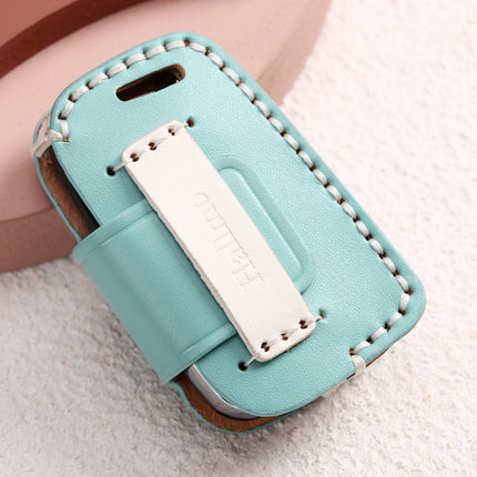 Hallmo Car Female Style Cowhide Leather Key Protective Cover for Volkswagen, B Type Folding(Pink)