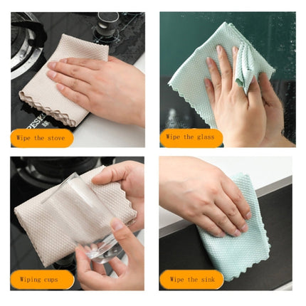 10 PCS Non-Marking And Easy-To-Dry Fish Scale Rags Kitchen Cleaning Towels, Random Color Delivery, Specification: 25x25cm(Bulk, No Packaging)