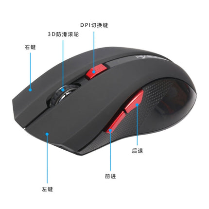 HXSJ X50 2.4G 6 Keys 1600DPI Three-speed Adjustable Wireless Mouse(Black)