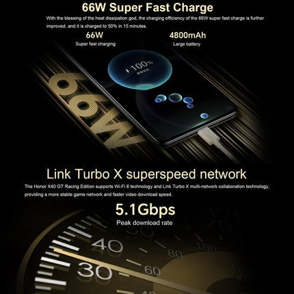 Honor X40 GT Racing, 12GB+256GB, 6.81 inch Magic OS 7.0 Snapdragon 888 Octa Core up to 2.84GHz, Network: 5G, OTG, NFC, Not Support Google Play(Racing Black)