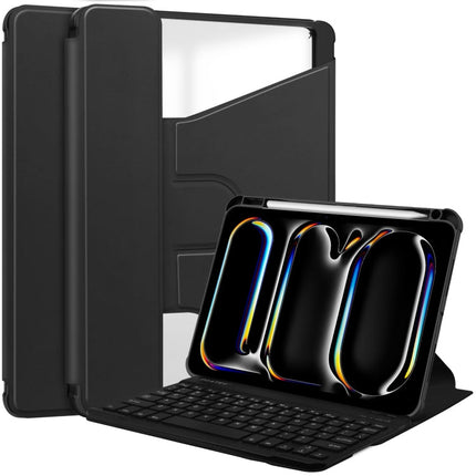 Transparent Rotation Smart Leather Tablet Case with Keyboard, For iPad Air 13 2026 / 2025 / 2024, For iPad Air 11 2026 / 2025 / 2024, For iPad Pro 13 2025 / 2024, For iPad Pro 11 2025 / 2024