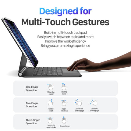 DUX DUCIS MK Series Floating Magnetic Keyboard Tablet Leather Case For iPad Air 13 2024 / Pro 12.9 2022 / 2021(Black)