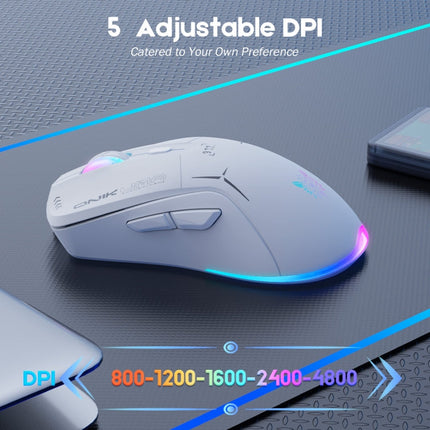 ONIKUMA CW917 RGB 4800DPI Dual Mode Wired + 2.4GHz Wireless Mouse(White)