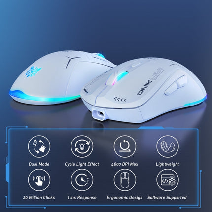 ONIKUMA CW917 RGB 4800DPI Dual Mode Wired + 2.4GHz Wireless Mouse(White)
