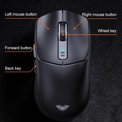 AULA SC580 10000DPI Wired/2.4G/Bluetooth Three Model Gaming Wireless Mouse(Black)