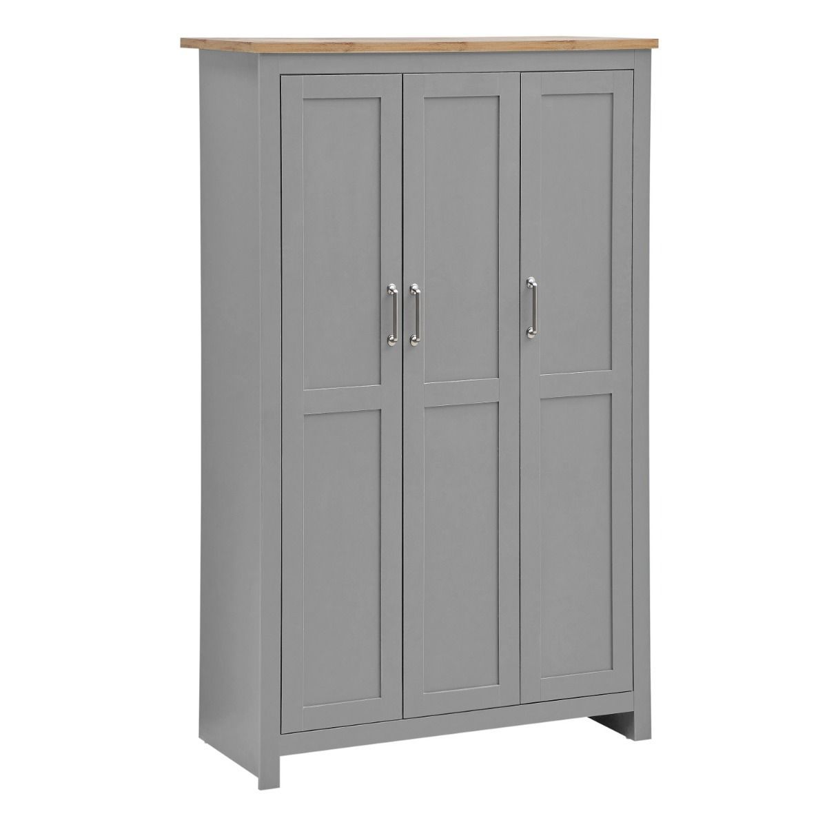 Lisbon Cream/Oak-Grey/Oak 3 Piece Set (3 Door Wardrobe, 3+4 Chest, 2 Drw Bedside