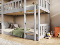 Bea Triple High Wooden Bunk Bed in Grey