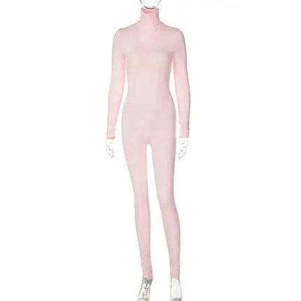 Fall Solid Long Sleeves yoga Rompers Women Ladies jogging wear new style One Piece stretch bodycon Jumpsuit