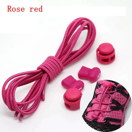 1 Pair 22 Colors Elastic Shoelaces Round Locking No Tie Shoe Laces Kids Adult Quick Lazy Laces Rubber Sneakers Shoelace T1