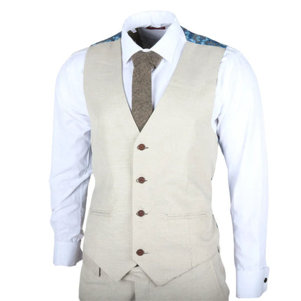 IM05 - Men's 3 Piece Cream Classic Wedding Suit