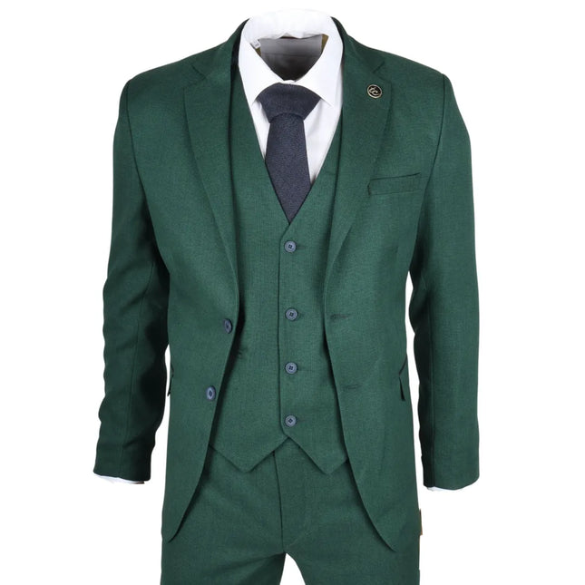 IM08 - Men's 3 Piece Green Classic Suit