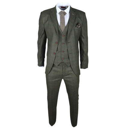 IM12 - Men's 3 Piece Green Check Suit
