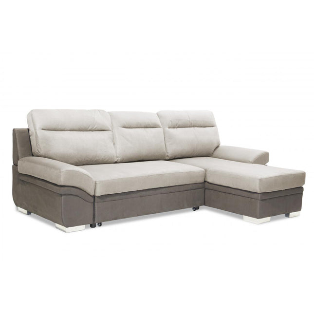 Jessica 2 Seater Sofa/Sofa Bed with Chaise Linen Grey