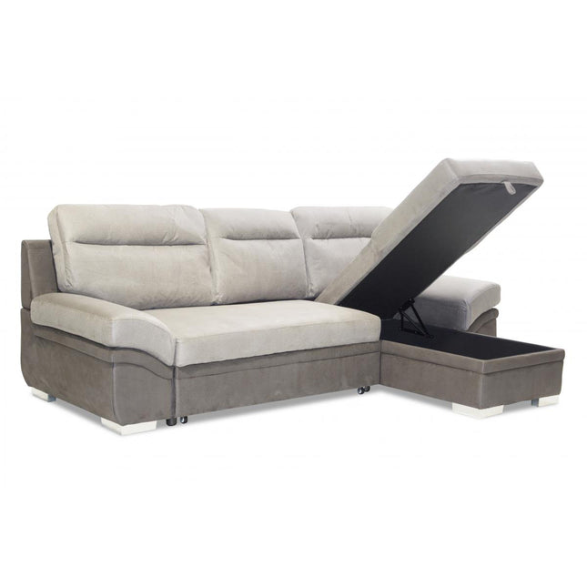 Jessica 2 Seater Sofa/Sofa Bed with Chaise Linen Grey