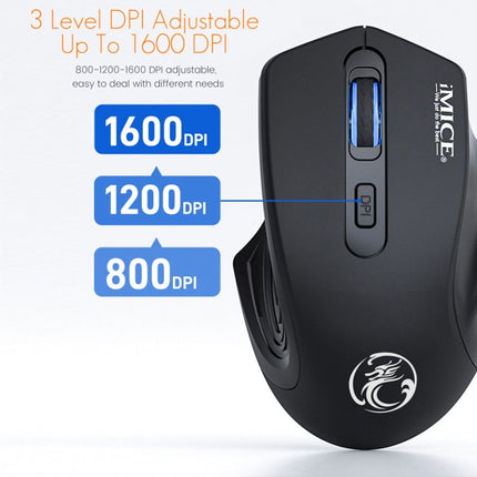 iMICE G-1800 Rechargeable  4 Buttons 1600 DPI 2.4GHz Silent Wireless Mouse for Computer PC Laptop