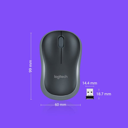 Logitech M186 Wireless Mouse Office Power Saving USB Laptop Desktop Computer Universal