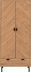 LEON 2 DOOR 1 DRAWER WARDROBE - MEDIUM OAK EFFECT