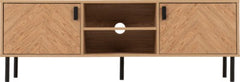 LEON 2 DOOR TV UNIT - MEDIUM OAK EFFECT