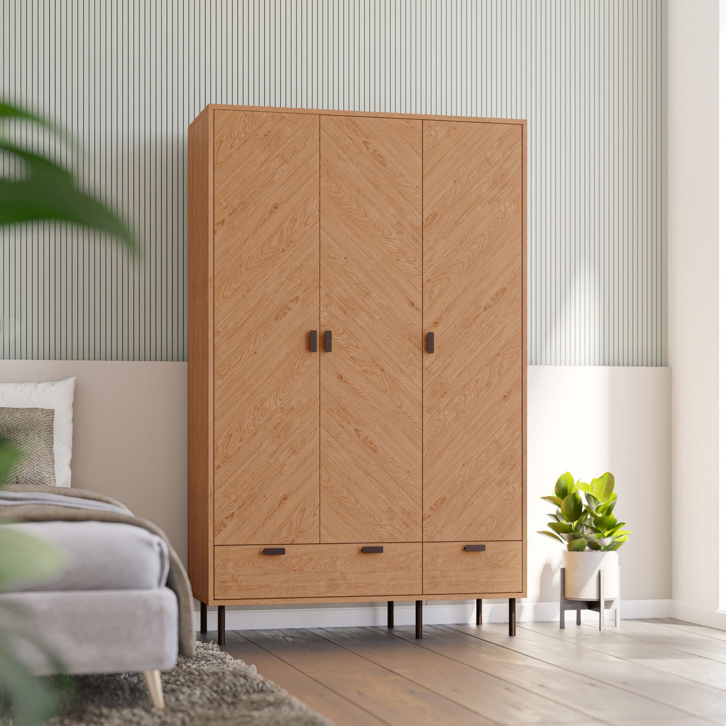 Leon 3 Door 2 Drawer Wardrobe