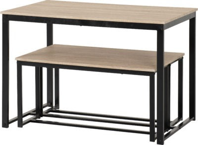 LINCOLN 1+2 DINING BENCH SET - SONOMA OAK EFFECT/BLACK