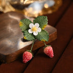 Leafy Two Strawberries